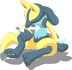 Kniehochpose-Pose von Lucario