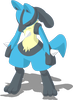 Trainingspose-Pose von Lucario