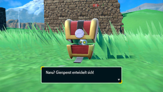 Entwicklung von Gierspenst in Pokémon Karmesin und Purpur