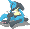 Kniehochpose-Pose von Lucario