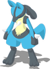 Trainingspose-Pose von Lucario