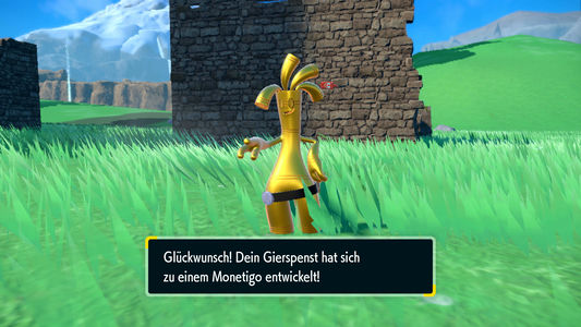 Entwicklung von Gierspenst in Pokémon Karmesin und Purpur