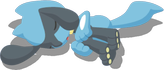 Knieklammerpose-Pose von Riolu