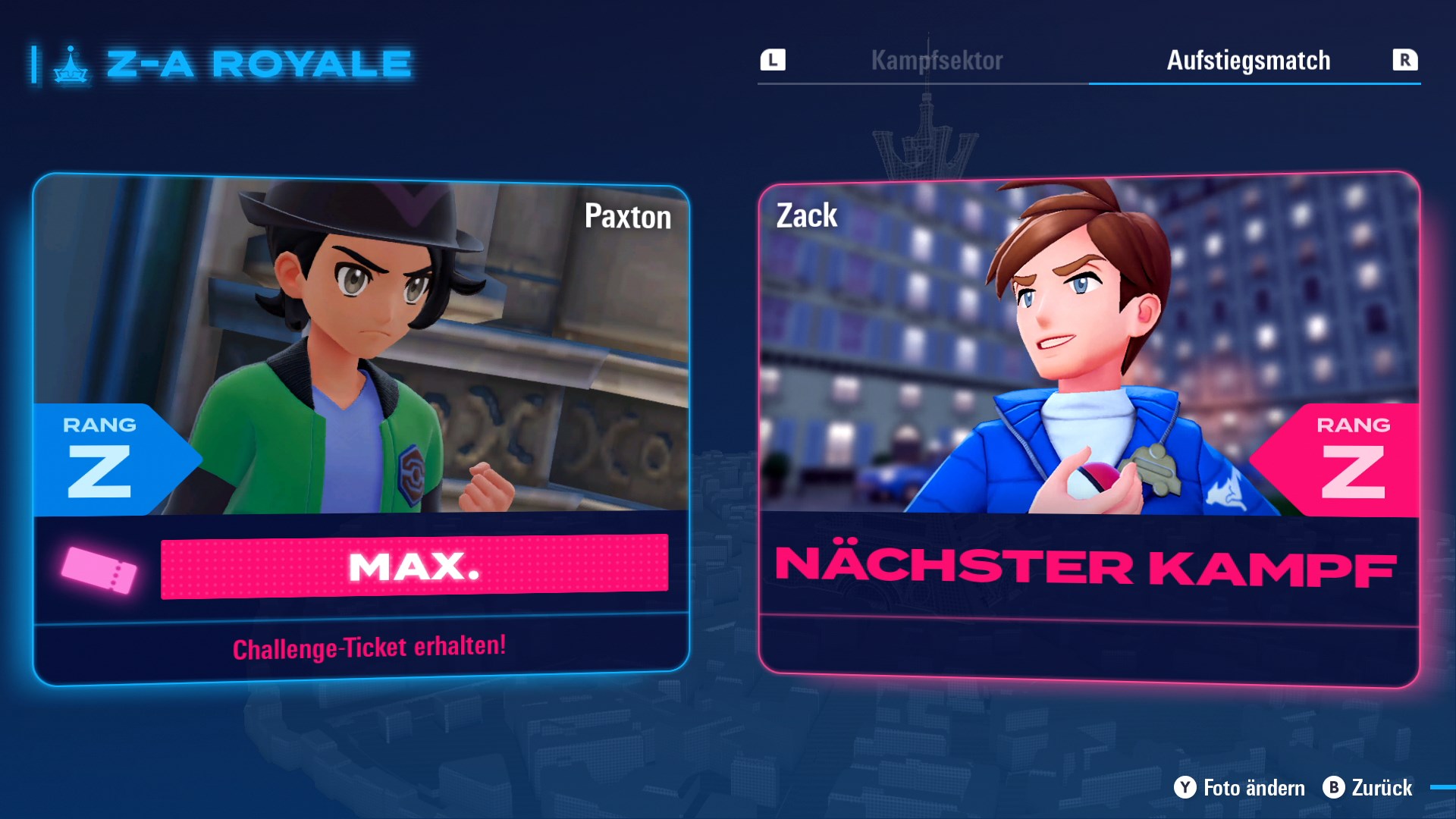 Aufstiegsmatches aus Pokémon-Legenden: Z-A Aufstiegsmatches aus Pokémon-Legenden: Z-A