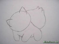 Zeichenkurs Bisasam mit Togepi - Schritt 2