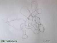 Zeichenkurs Kyurem - Schritt 1