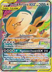 SM Black Star Promos SM169 Evoli & Relaxo TAG TEAM GX