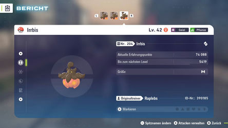 Irrbis und Pumpdjinn-Größen in Pokémon Pokémon-Legenden: Z-A