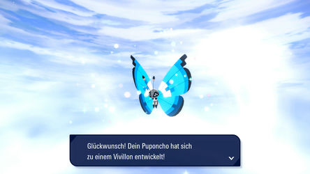 Vivillon in der Aquamarinform in Pokémon Pokémon-Legenden: Z-A