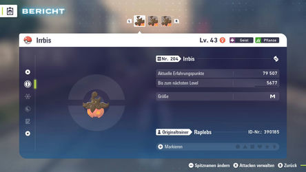 Irrbis und Pumpdjinn-Größen in Pokémon Pokémon-Legenden: Z-A