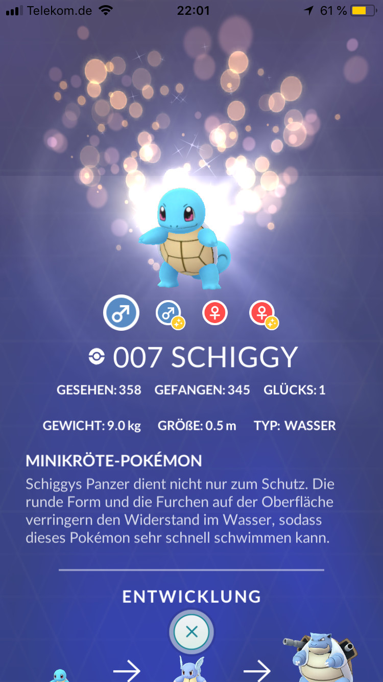 Schiggy als Glücks-Pokémon Schiggy als Glücks-Pokémon