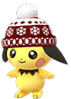 Pichu mit Wintermütze