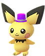 Pichu mit Zylinderhut