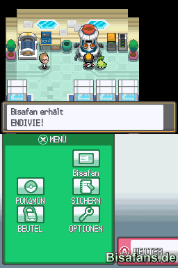 In Professor Linds Labor erhalten wir unser Starter-Pokémon.