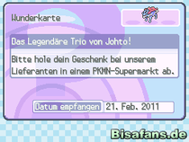  Suicune Wunderkarte 