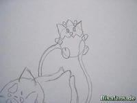 Zeichenkurs Bisasam mit Togepi - Schritt 8