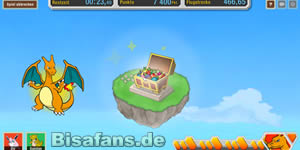 Hat man alles richtig gemacht, kann man mit Glurak am Ende eine Schatzkiste öffnen Hat man alles richtig gemacht, kann man mit Glurak am Ende eine Schatzkiste öffnen