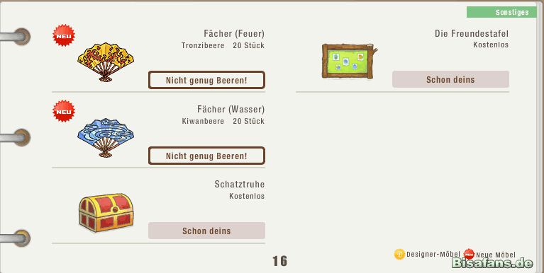 Möbel-Übersicht 16 Möbel-Übersicht 16