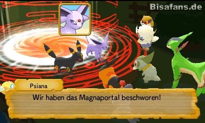 Nachtara und Psiana nutzen die Zugangskarten um ein Magnaportal zu öffnen Nachtara und Psiana nutzen die Zugangskarten um ein Magnaportal zu öffnen