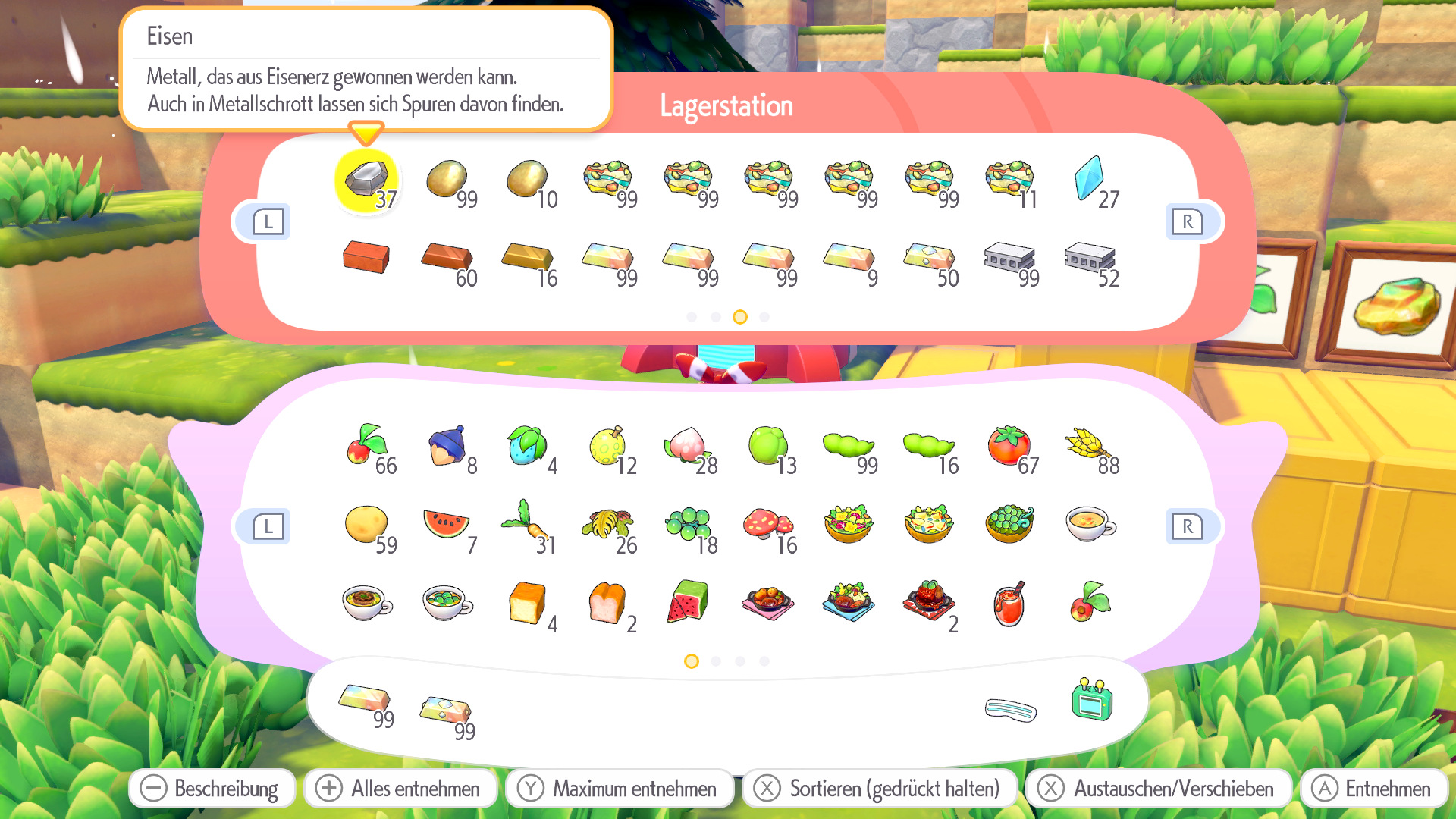 Screenshots zur Lagerstation in Pokémon Pokopia Screenshots zur Lagerstation in Pokémon Pokopia