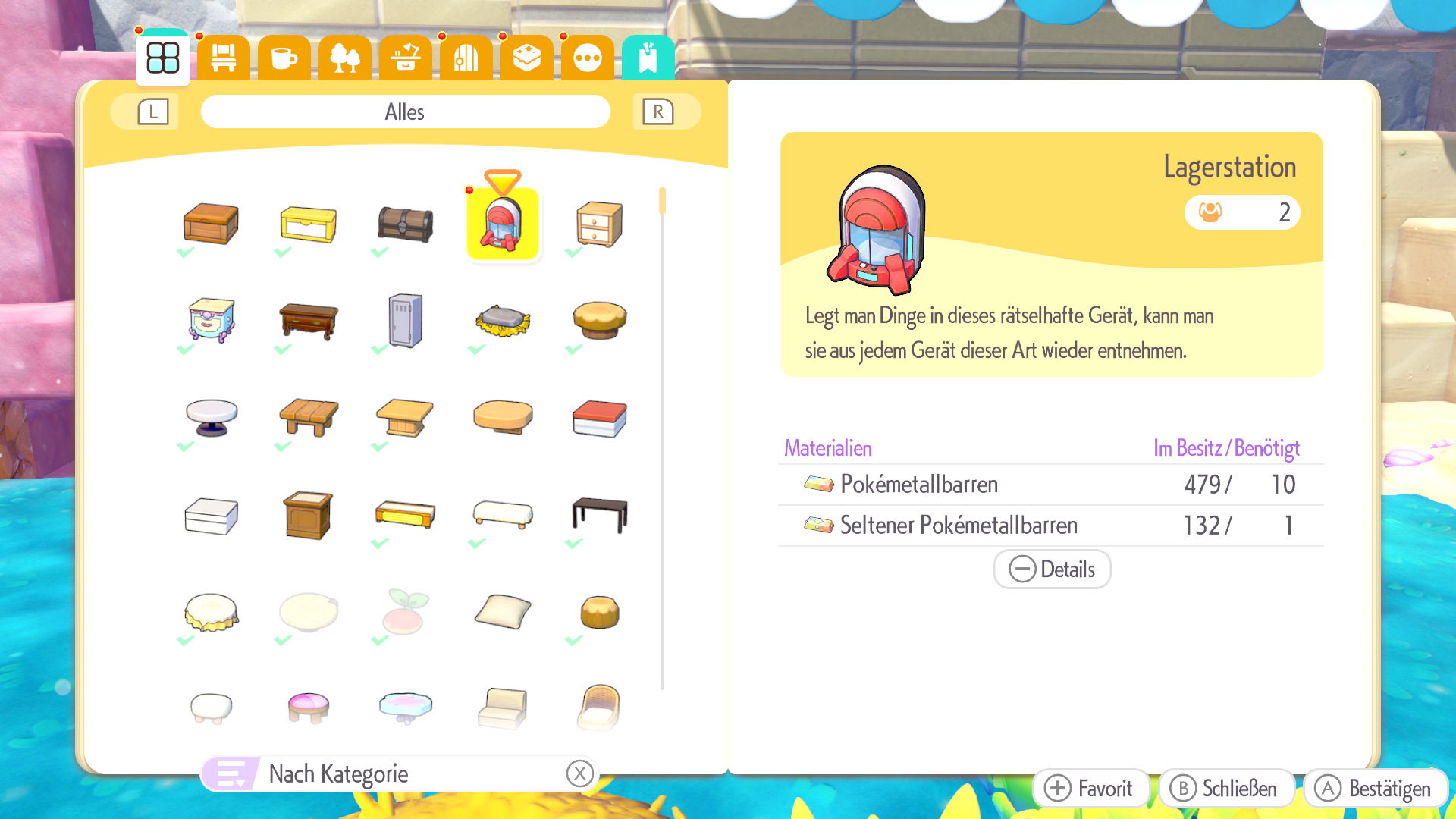 Screenshots zur Lagerstation in Pokémon Pokopia Screenshots zur Lagerstation in Pokémon Pokopia