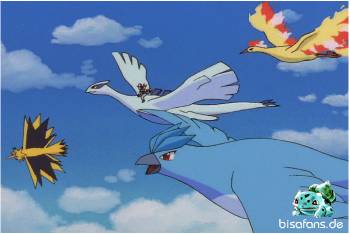 Alle legendären Vögel fliegen mit Lugia zusammen