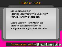 Erst muss die Mission im Ranger-Netz heruntergeladen werden