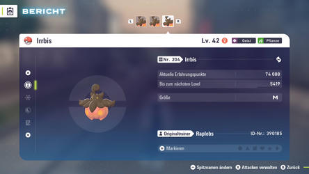 Irrbis und Pumpdjinn-Größen in Pokémon Pokémon-Legenden: Z-A