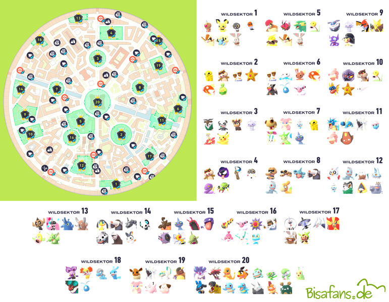 Karte (Desktop) der Wildsektoren in Pokémon Pokémon-Legenden: Z-A