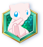 Emblem mit Mew von Pokémon-Sammelkartenspiel-Pocket