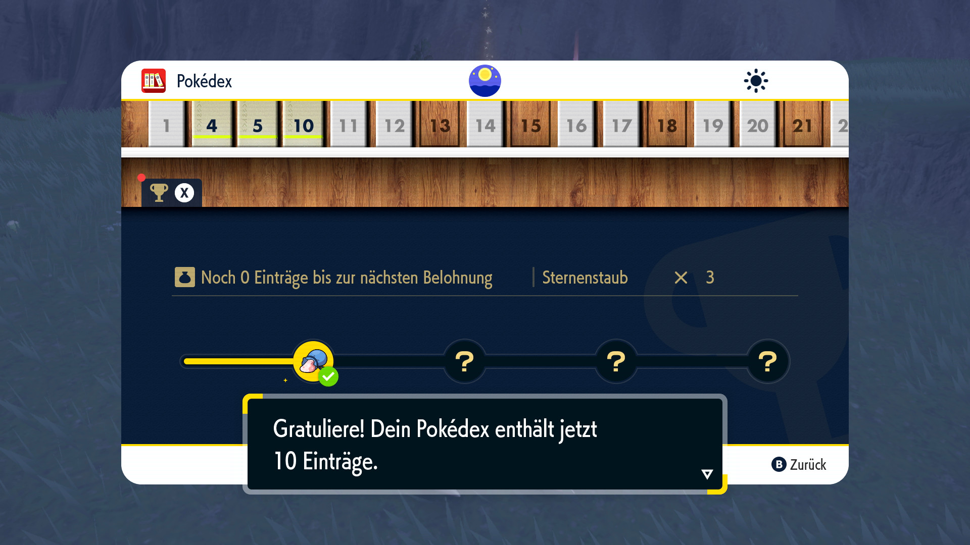 Pokédex-Belohnungen Pokédex-Belohnungen