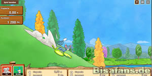 Statt Schnee rutscht man aber einen grasbewachsenen Abhang hinunter&nbsp;…