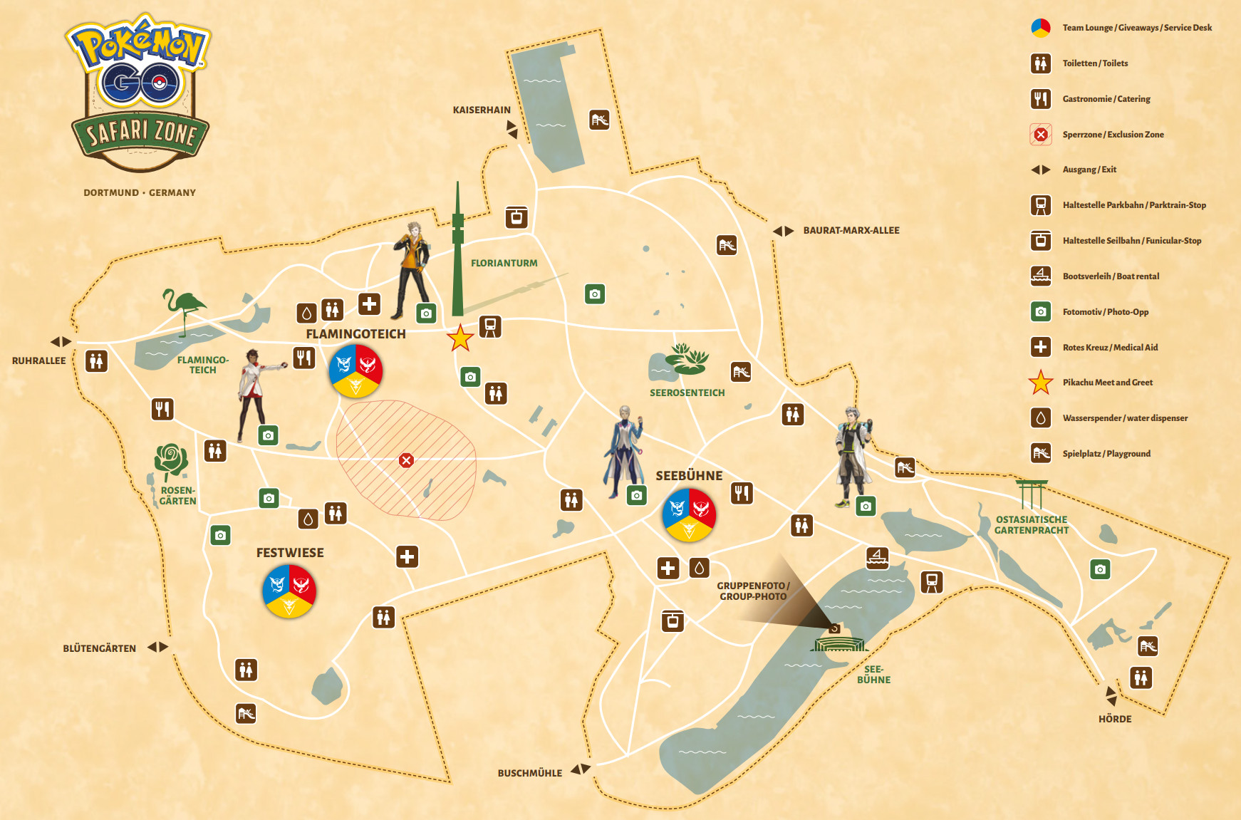 Karte des Westfalenparks Karte des Westfalenparks