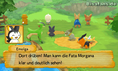 Die Fata Morgana eines schwebendes Berges fasziniert alle Pokémon in Raststadt