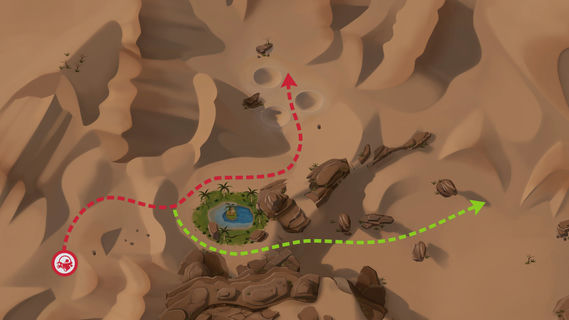 Karte von Sengende Sandwüste - Wüste (Tag)