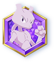 Emblem mit Mewtu von Pokémon-Sammelkartenspiel-Pocket