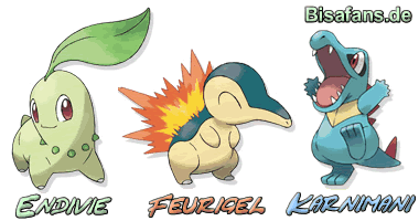 Die Starter-Pokémon in HeartGold und SoulSilver