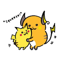 Umarmung: Pikachu und Raichu
