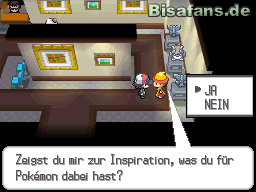 Zeigt man diesem Künstler ein passendes Pokémon, gibt es eine Belohnung