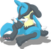 Kniehochpose-Pose von Lucario