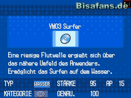 Surfer ist eine sehr starke und auch im Kampf sinnvolle Attacke für alle Wasser-Pokémon