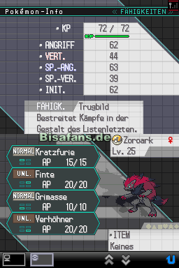 Zoroarks Pokédex-Daten