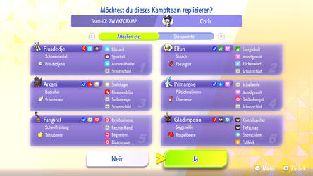 Pokémon Champions: Replika-Team von Corbett