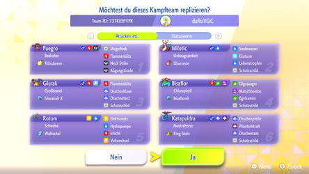Pokémon Champions: Replika-Team von DafloVGC