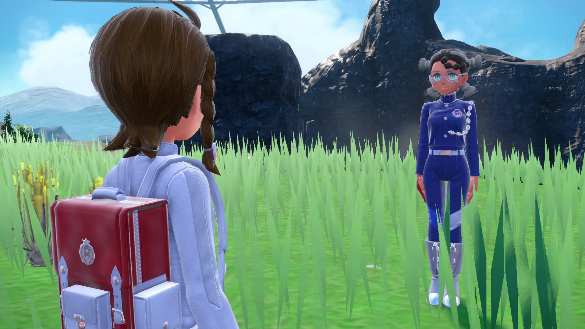 Der Spielercharakter steht Erin gegenüber Der Spielercharakter steht Erin gegenüber