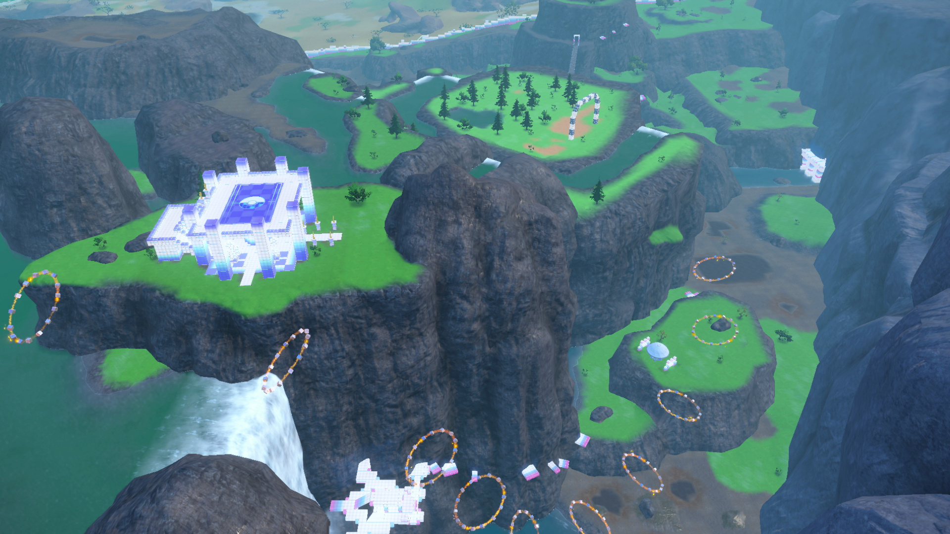 Eine Übersicht über die zu durchfliegenden Ringe Eine Übersicht über die zu durchfliegenden Ringe