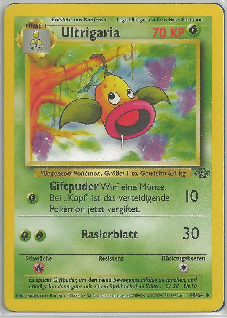 Pokémon Karte Rasaff 43/64 Dschungel Deutsch NM