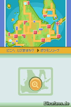 Die Sinnoh-Weltkarte im Pokétch Die Sinnoh-Weltkarte im Pokétch
