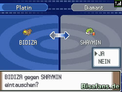 Shaymin wird getauscht