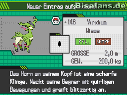 Mit Viridium schließt sich dir ein weiteres mächtiges Pokémon an